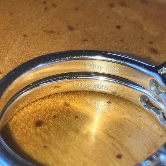 Natural White Topaz Sterling Silver Ring Set Size 6 - Picture 6 of 9